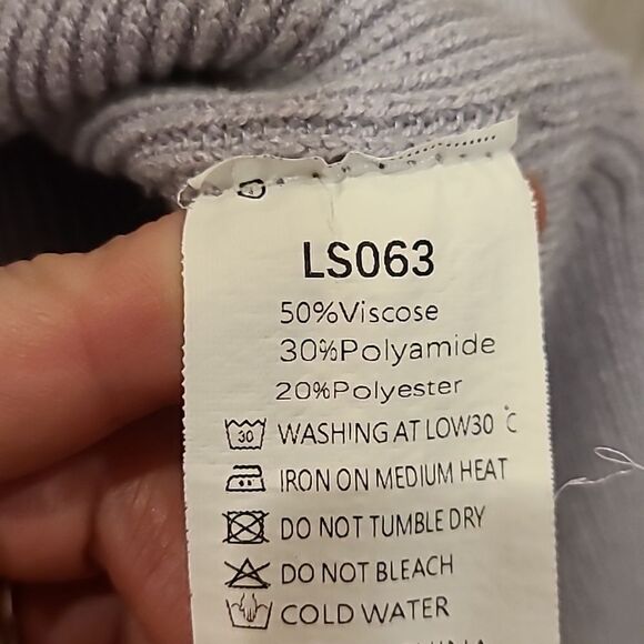 Lillusory‎ womens gray polyester oversized crew neck sweater size medium - Picture 3 of 5